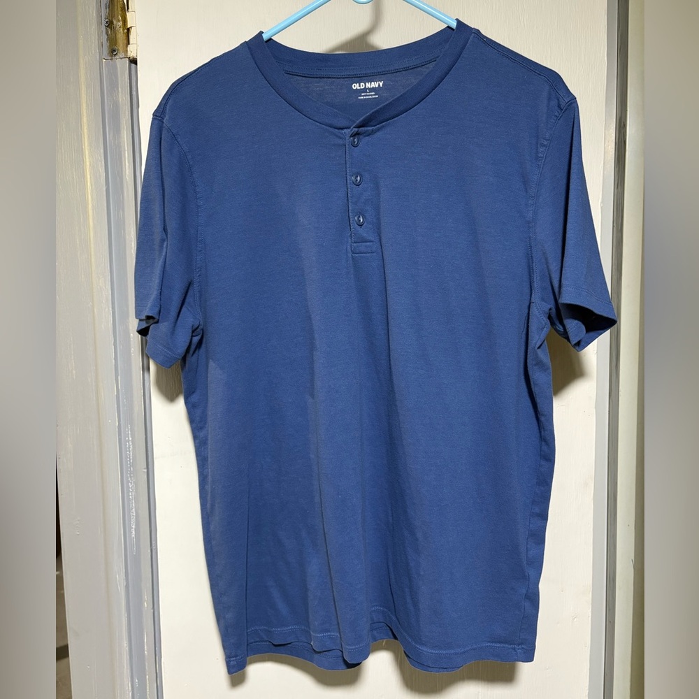 Old Navy Blue Men's Henley Shirt